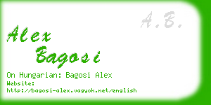 alex bagosi business card